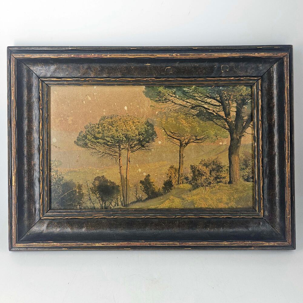 Antique George Inness Barberini Pine Grove Landscape Collotype Print Framed